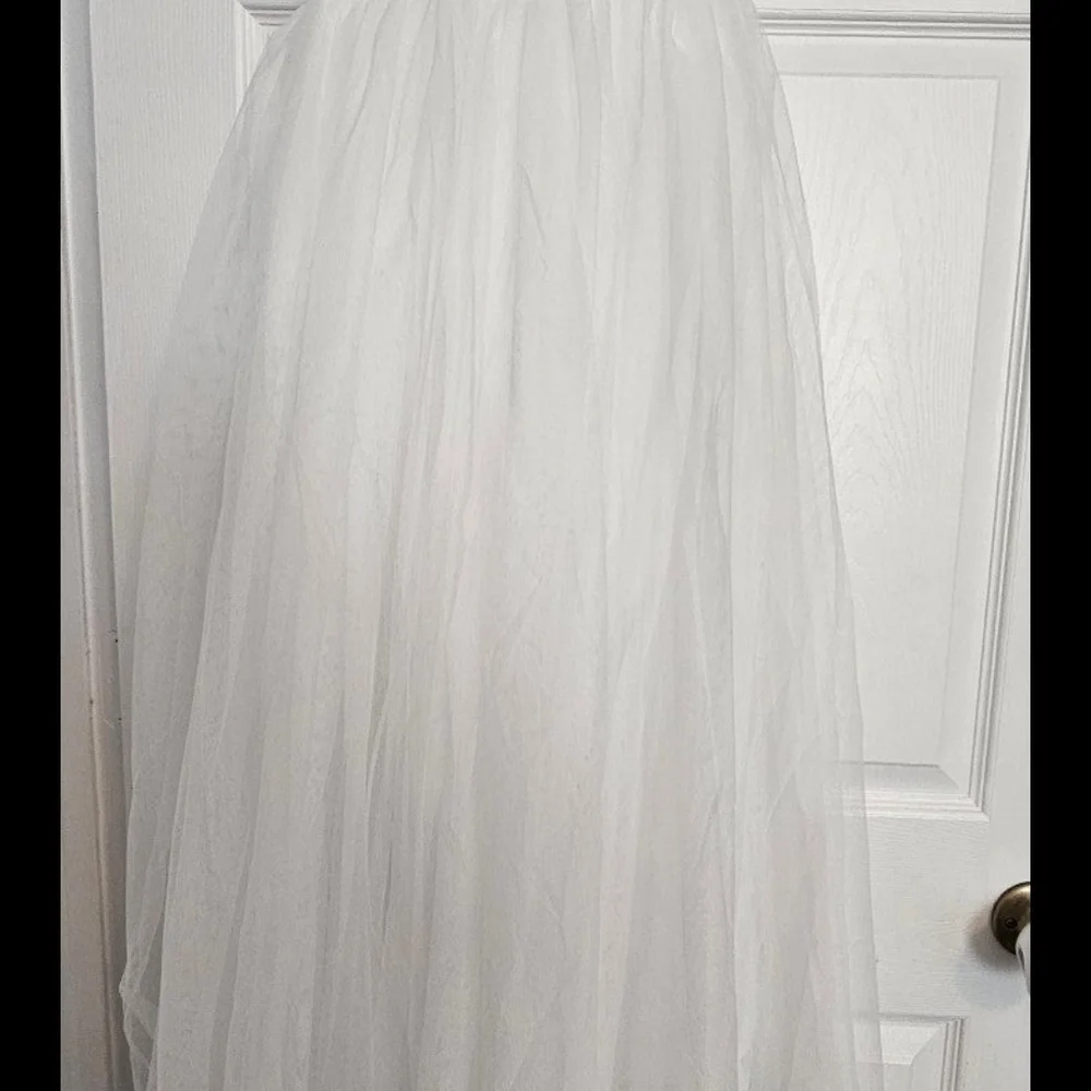 David's Bridal White Lace Formal Kids Dress - Picture 6 of 8
